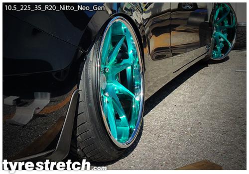 An example of tyre stretch: 225/35 R20 on 10.5J – NITTO