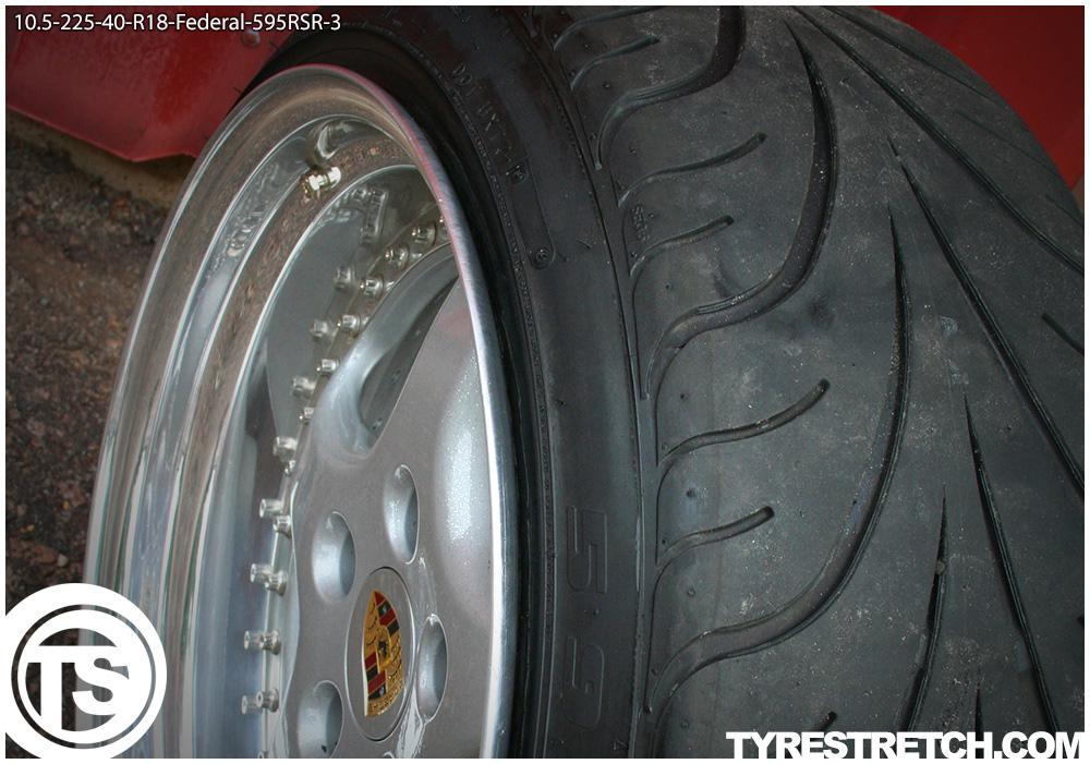 An example of tyre stretch: 225/40 R18 on 10.5J – FEDERAL