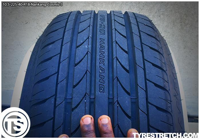 An example of tyre stretch: 225/45 R18 on 10.5J – NANKANG (COSMIS)
