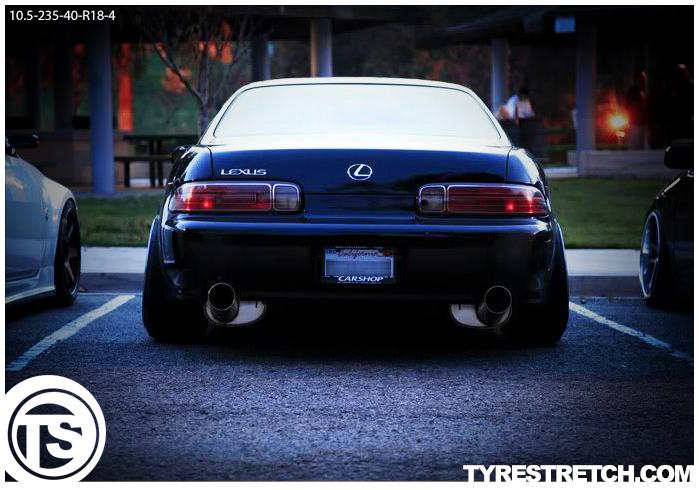 An example of tyre stretch: 235/40 R18 on 10.5J