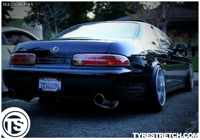 An example of tyre stretch: 235/40 R18 on 10.5J