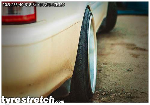 An example of tyre stretch: 235/40 R18 on 10.5J – FALKEN