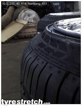 An example of tyre stretch: 235/40 R18 on 10.5J – NANKANG