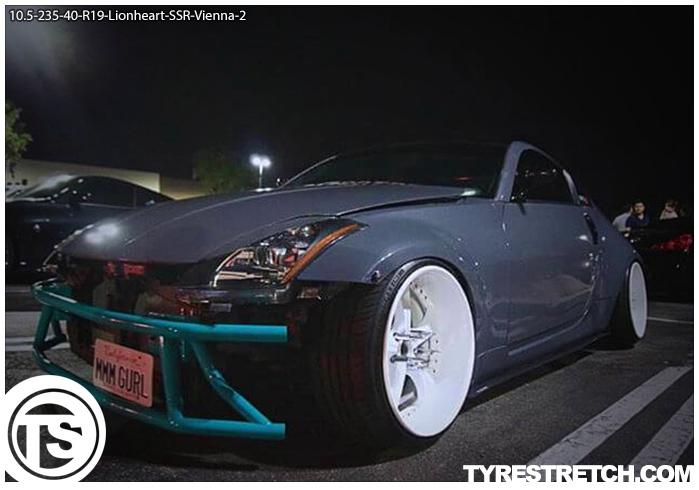 An example of tyre stretch: 235/40 R19 on 10.5J – LIONHEART (SSR)