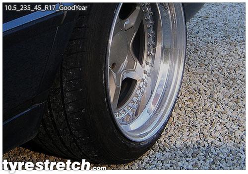 An example of tyre stretch: 235/45 R17 on 10.5J – GOODYEAR