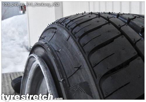 An example of tyre stretch: 245/35 R18 on 10.5J – NANKANG