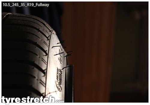 An example of tyre stretch: 245/35 R19 on 10.5J – FULLWAY