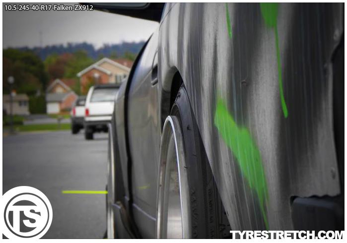 An example of tyre stretch: 245/40 R17 on 10.5J – FALKEN