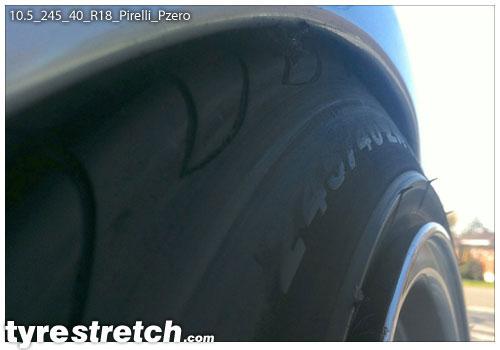 An example of tyre stretch: 245/40 R18 on 10.5J – PIRELLI