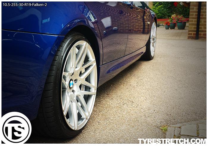 An example of tyre stretch: 255/30 R19 on 10.5J – FALKEN