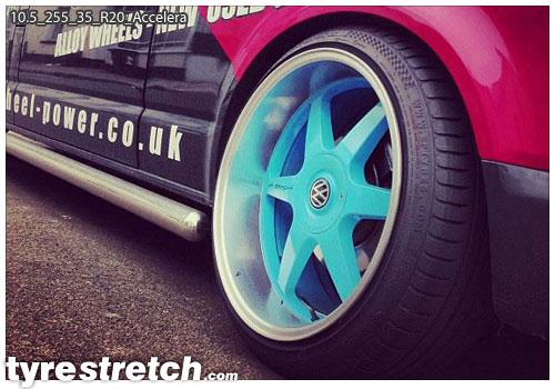 An example of tyre stretch: 255/35 R20 on 10.5J – ACCELERA