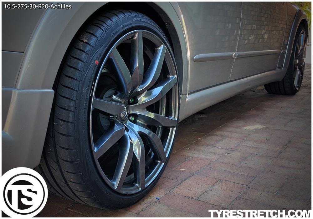 An example of tyre stretch: 275/30 R20 on 10.5J – ACHILLES