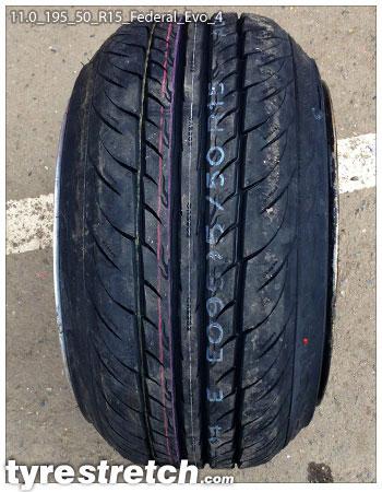 An example of tyre stretch: 195/50 R15 on 11.0J – FEDERAL