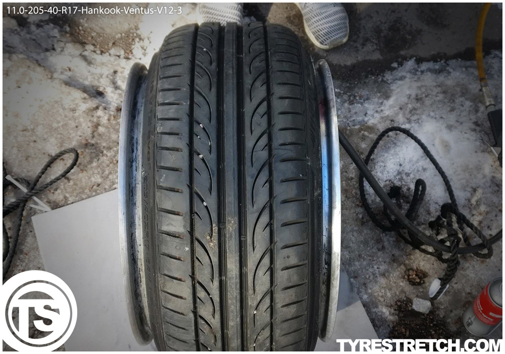 An example of tyre stretch: 205/40 R17 on 11.0J – HANKOOK