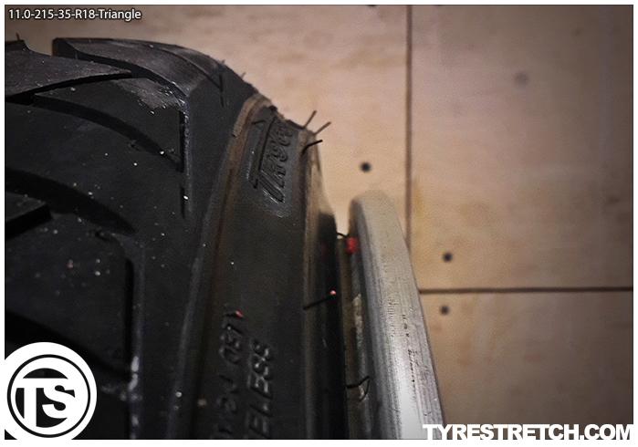An example of tyre stretch: 215/35 R18 on 11.0J – TRIANGLE