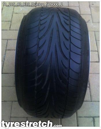 An example of tyre stretch: 215/40 R15 on 11.0J – DUNLOP