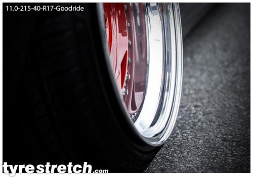 An example of tyre stretch: 215/40 R17 on 11.0J – GOODRIDE
