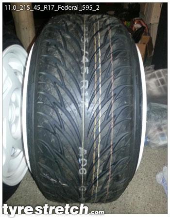 An example of tyre stretch: 215/45 R17 on 11.0J – FEDERAL