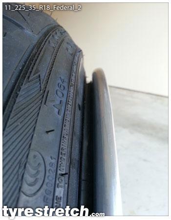 An example of tyre stretch: 225/35 R18 on 11.0J – FEDERAL