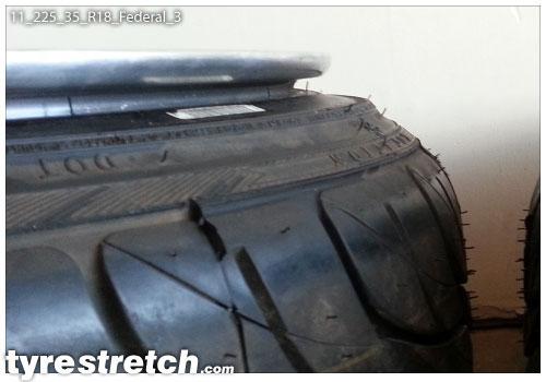 An example of tyre stretch: 225/35 R18 on 11.0J – FEDERAL