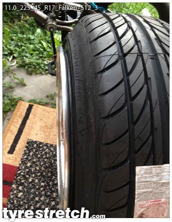 An example of tyre stretch: 225/45 R17 on 11.0J – FALKEN