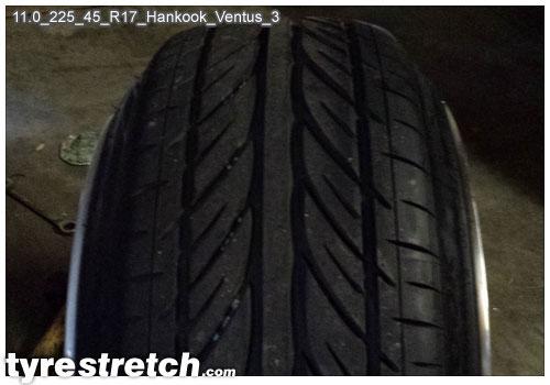 An example of tyre stretch: 225/45 R17 on 11.0J – HANKOOK