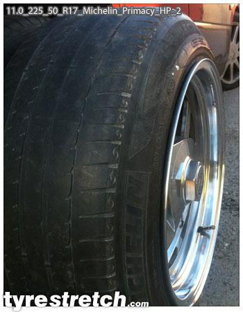 An example of tyre stretch: 225/50 R17 on 11.0J – MICHELIN