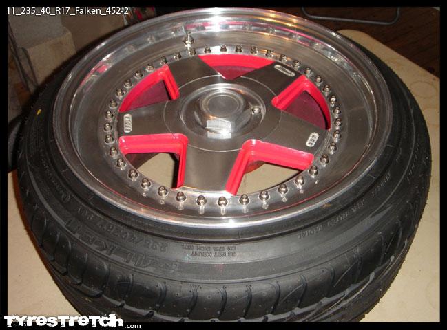 An example of tyre stretch: 235/40 R17 on 11.0J – FALKEN