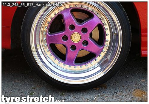 An example of tyre stretch: 245/35 R17 on 11.0J – HANKOOK