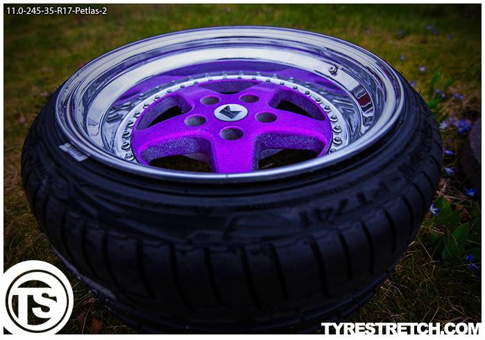 An example of tyre stretch: 245/35 R17 on 11.0J – PETLAS