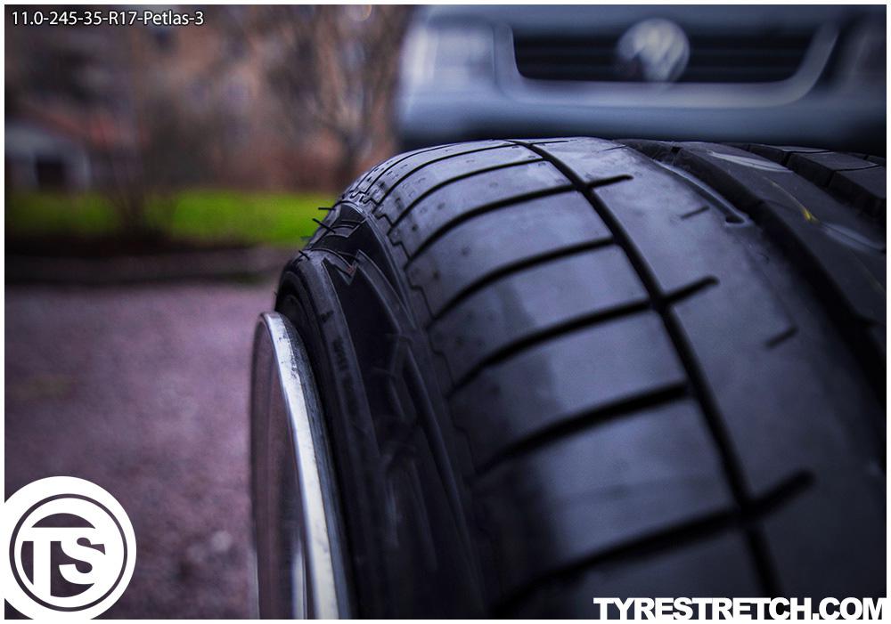 An example of tyre stretch: 245/35 R17 on 11.0J – PETLAS