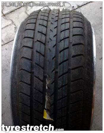 An example of tyre stretch: 245/35 R18 on 11.0J – DUNLOP