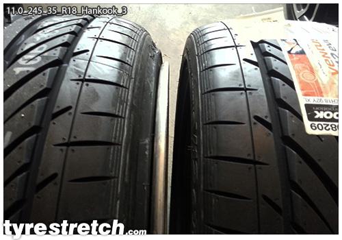 An example of tyre stretch: 245/35 R18 on 11.0J – HANKOOK