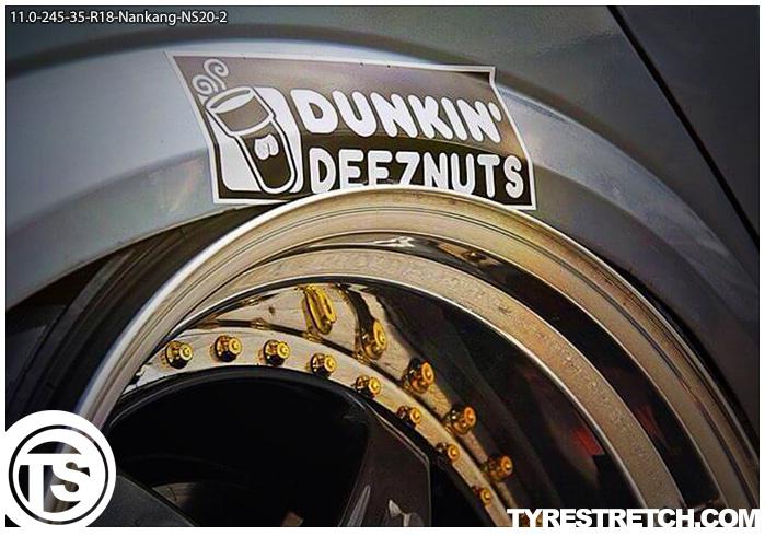 An example of tyre stretch: 245/35 R18 on 11.0J – NANKANG