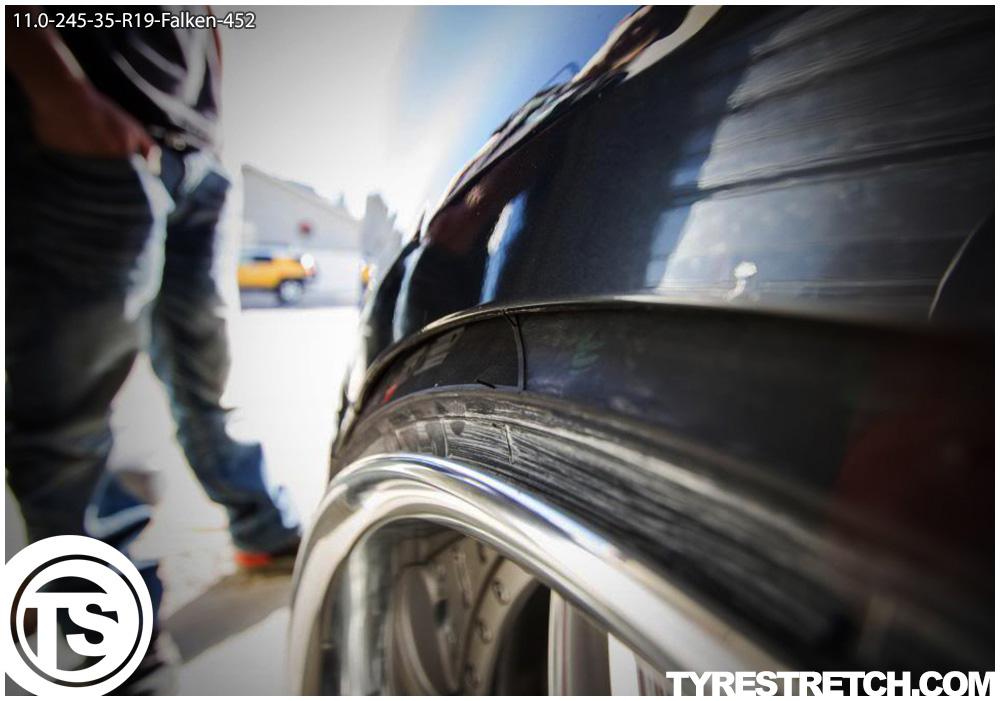 An example of tyre stretch: 245/35 R19 on 11.0J – FALKEN