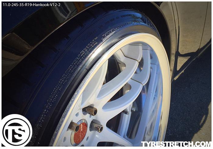An example of tyre stretch: 245/35 R19 on 11.0J – HANKOOK