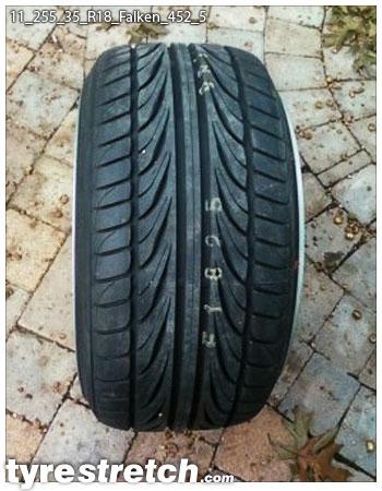 An example of tyre stretch: 255/35 R18 on 11.0J – FALKEN