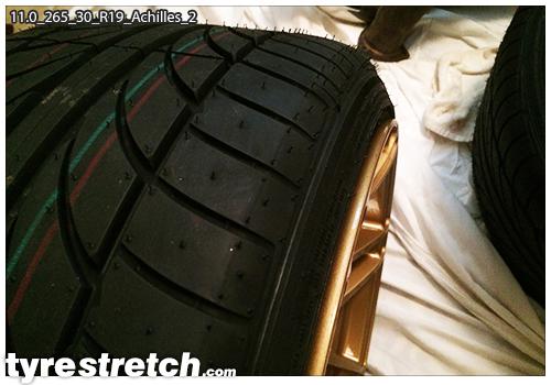 An example of tyre stretch: 265/30 R19 on 11.0J – ACHILLES