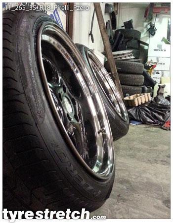 An example of tyre stretch: 265/35 R18 on 11.0J – PIRELLI