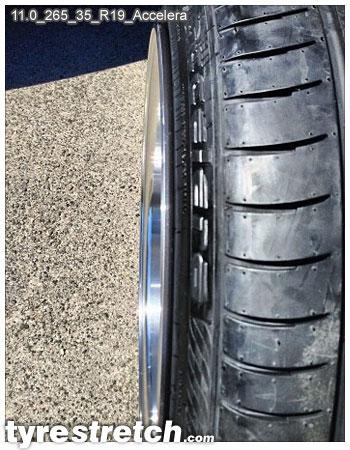 An example of tyre stretch: 265/35 R19 on 11.0J – ACCELERA