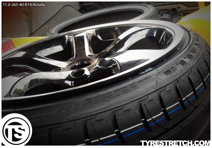 An example of tyre stretch: 265/40 R19 on 11.0J – ROTALLA