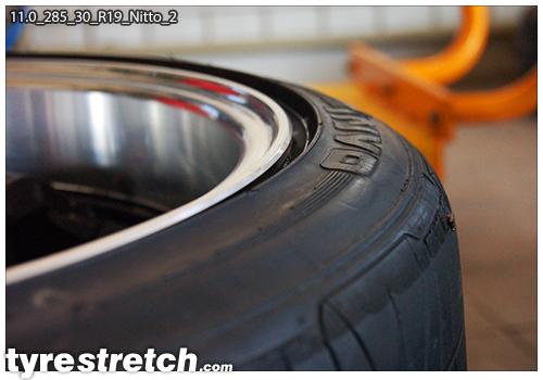 An example of tyre stretch: 285/30 R19 on 11.0J – NITTO