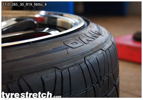 An example of tyre stretch: 285/30 R19 on 11.0J – NITTO