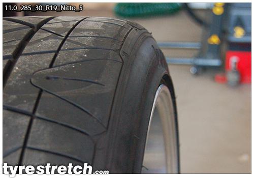 An example of tyre stretch: 285/30 R19 on 11.0J – NITTO
