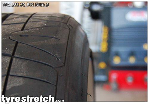 An example of tyre stretch: 285/30 R19 on 11.0J – NITTO