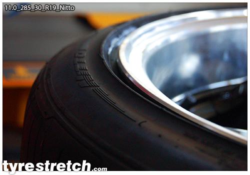 An example of tyre stretch: 285/30 R19 on 11.0J – NITTO