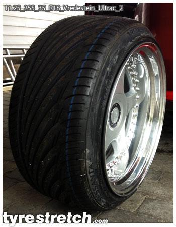 An example of tyre stretch: 255/35 R18 on 11.25J – VREDESTEIN