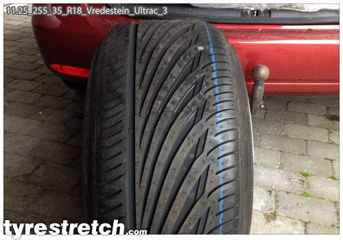 An example of tyre stretch: 255/35 R18 on 11.25J – VREDESTEIN