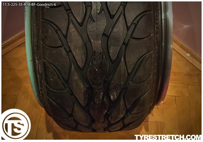 An example of tyre stretch: 225/35 R18 on 11.5J – GOODRICH