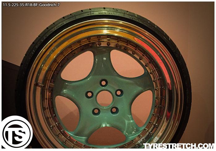 An example of tyre stretch: 225/35 R18 on 11.5J – GOODRICH